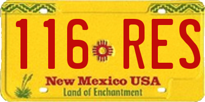 NM license plate 116RES