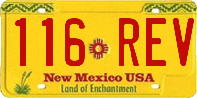 NM license plate 116REV