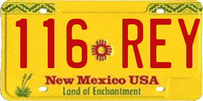 NM license plate 116REY