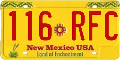 NM license plate 116RFC