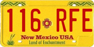 NM license plate 116RFE