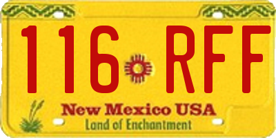NM license plate 116RFF