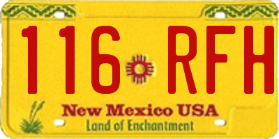 NM license plate 116RFH