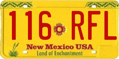NM license plate 116RFL