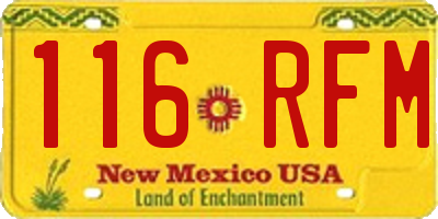 NM license plate 116RFM