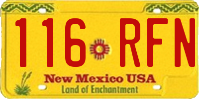 NM license plate 116RFN