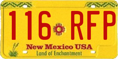 NM license plate 116RFP