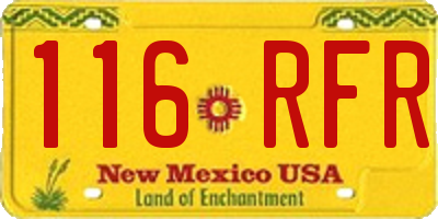 NM license plate 116RFR