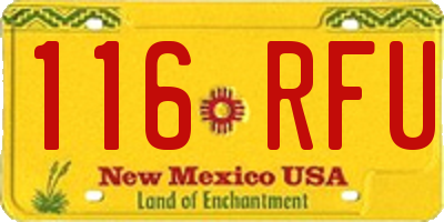 NM license plate 116RFU