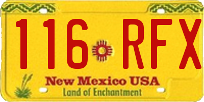 NM license plate 116RFX