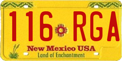 NM license plate 116RGA
