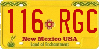 NM license plate 116RGC