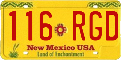 NM license plate 116RGD