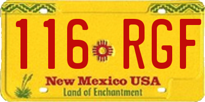 NM license plate 116RGF