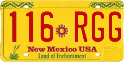 NM license plate 116RGG