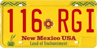 NM license plate 116RGI