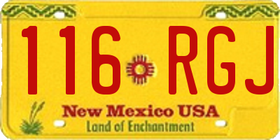 NM license plate 116RGJ