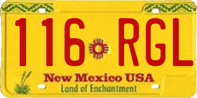 NM license plate 116RGL