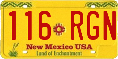 NM license plate 116RGN
