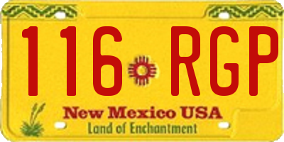 NM license plate 116RGP