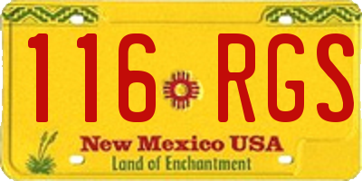 NM license plate 116RGS