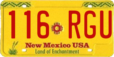 NM license plate 116RGU