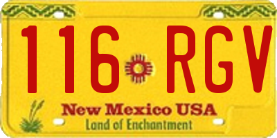 NM license plate 116RGV
