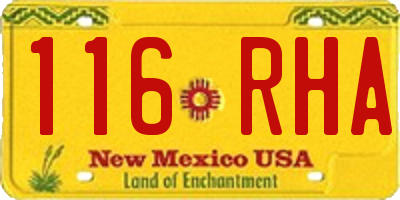 NM license plate 116RHA