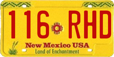 NM license plate 116RHD
