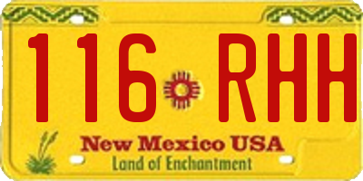 NM license plate 116RHH
