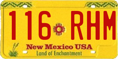 NM license plate 116RHM