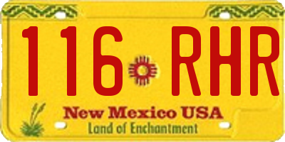 NM license plate 116RHR