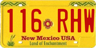 NM license plate 116RHW