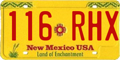 NM license plate 116RHX