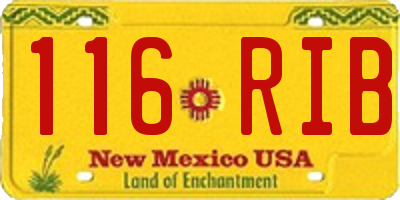 NM license plate 116RIB