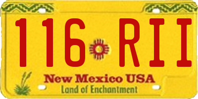 NM license plate 116RII