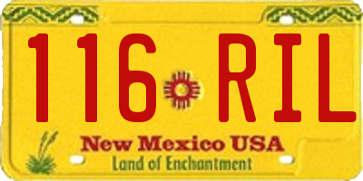 NM license plate 116RIL