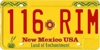 NM license plate 116RIM