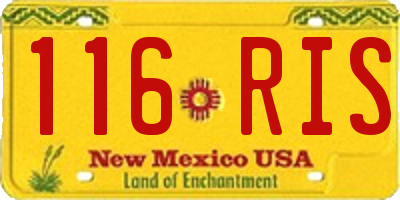 NM license plate 116RIS