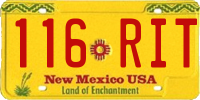 NM license plate 116RIT