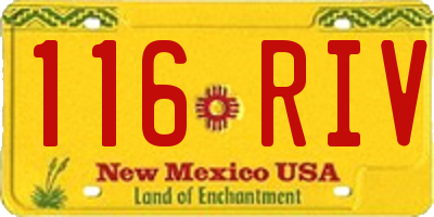 NM license plate 116RIV