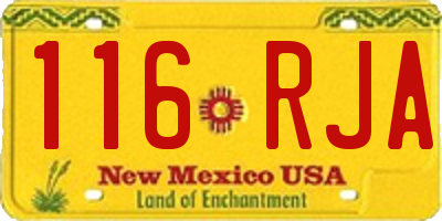 NM license plate 116RJA