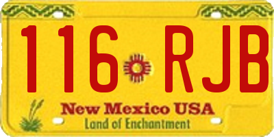 NM license plate 116RJB