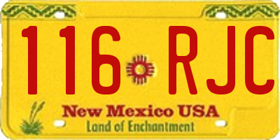 NM license plate 116RJC