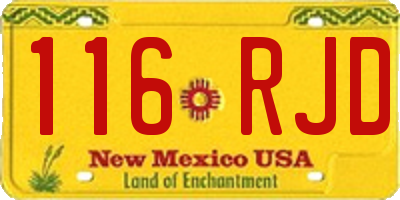NM license plate 116RJD