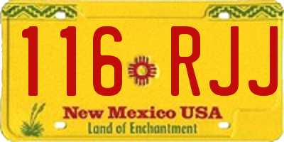NM license plate 116RJJ