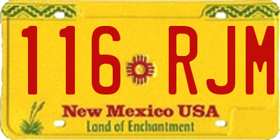NM license plate 116RJM