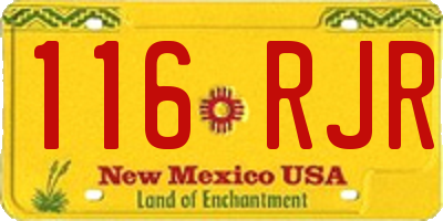 NM license plate 116RJR