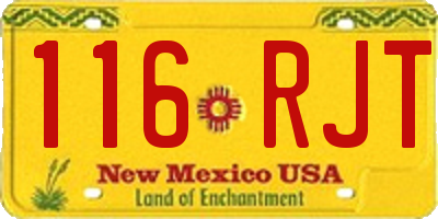 NM license plate 116RJT