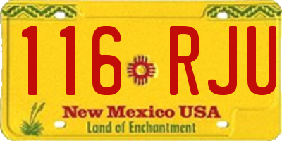 NM license plate 116RJU